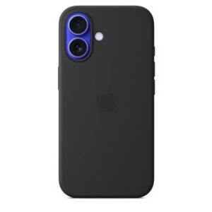 Coque en silicone avec MagSafe pour iPhone 16 Noir