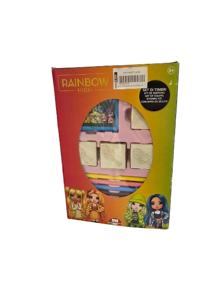 Rainbow High Stempelset – 4 Tampons en Bois + 7 Feutres Lavables | Prix Tunisie
